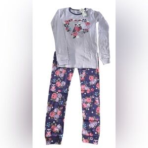 The PJ Place Girls pajama set. 
Purple floral Size 12
NWT